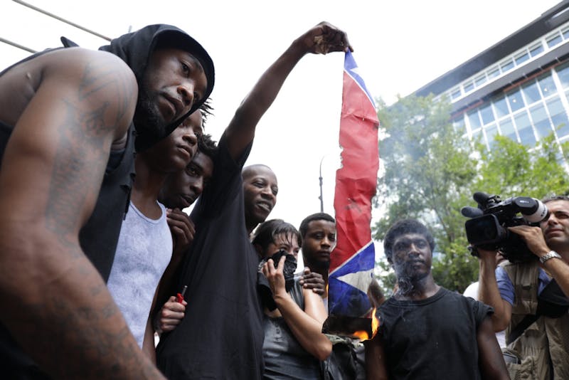 Protesters gather in Durham for reported KKK rally