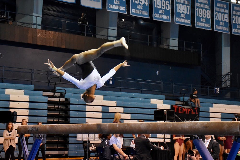 UNC Gymnastics Sweeps Competition, Scores 194.600 For Quad Meet Win At ...