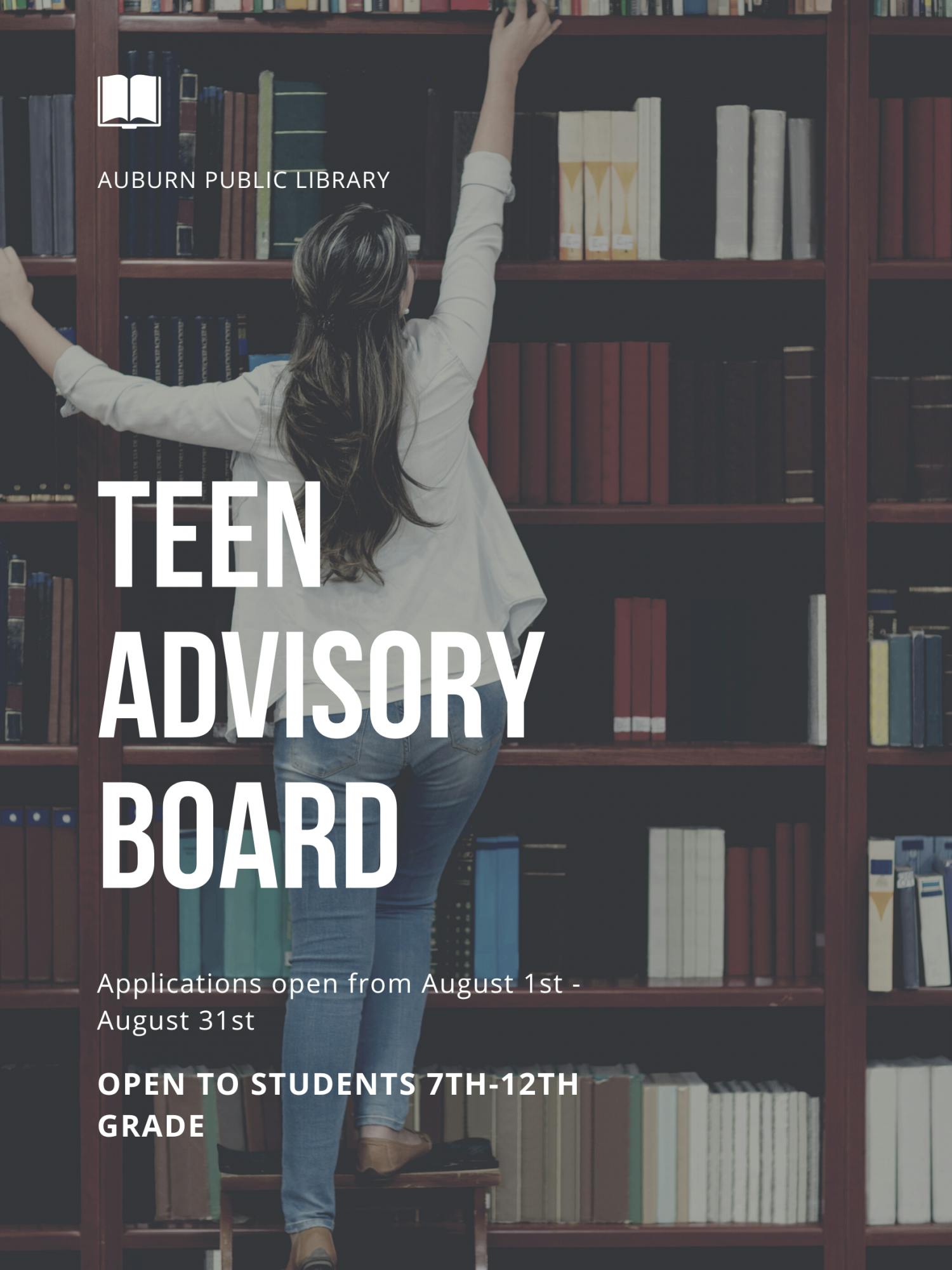 Auburn Public Library Teen Advisory Board Applications Out Now