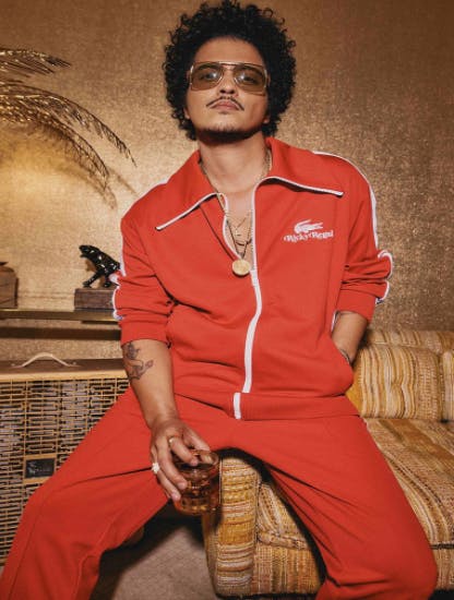 Bruno Mars as “Ricky Regal” - his alternative 70s personality 