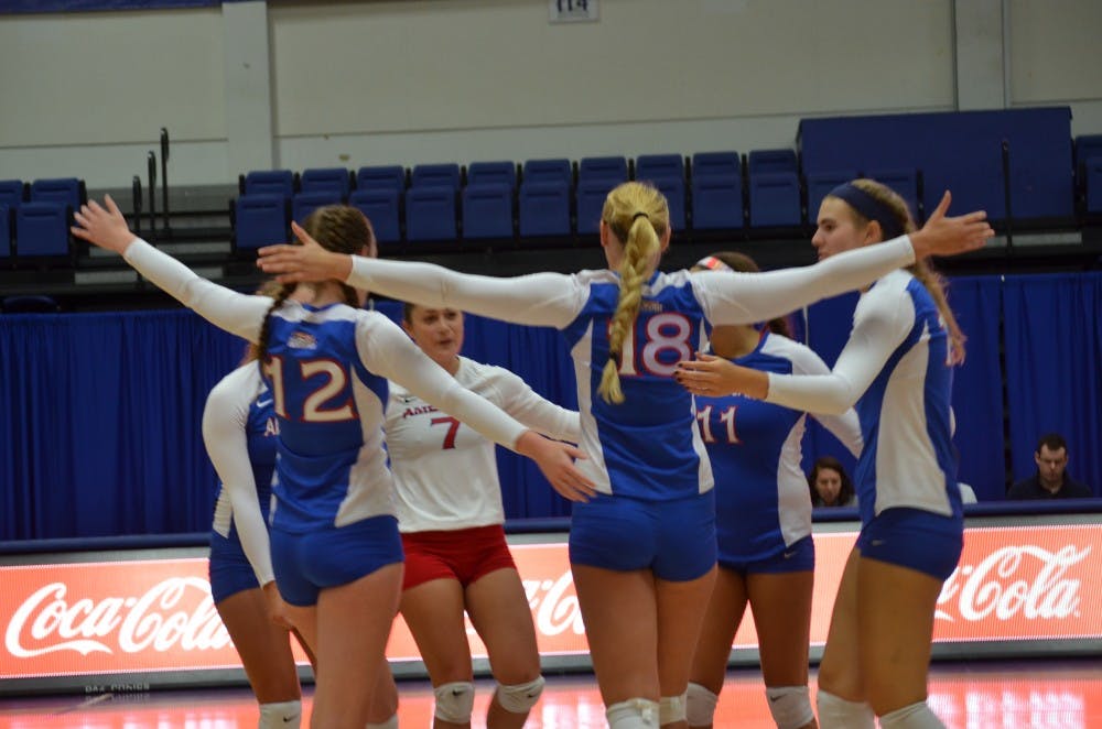Julita Kurdziuk, center, is now the lone senior on the women's volleyball team, and hopes to lead the team to the NCAA tournament again this year.