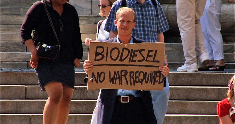VEGGIE TALES â€” Director Josh Tickell is on a cross-country trip across America in order to spread environmentally-friendly ideas to replace the use of fuel in cars. His film, â€œFUEL,â€ details the plight of people who directly deal with the consequences of oil and how the U.S. can fix it.