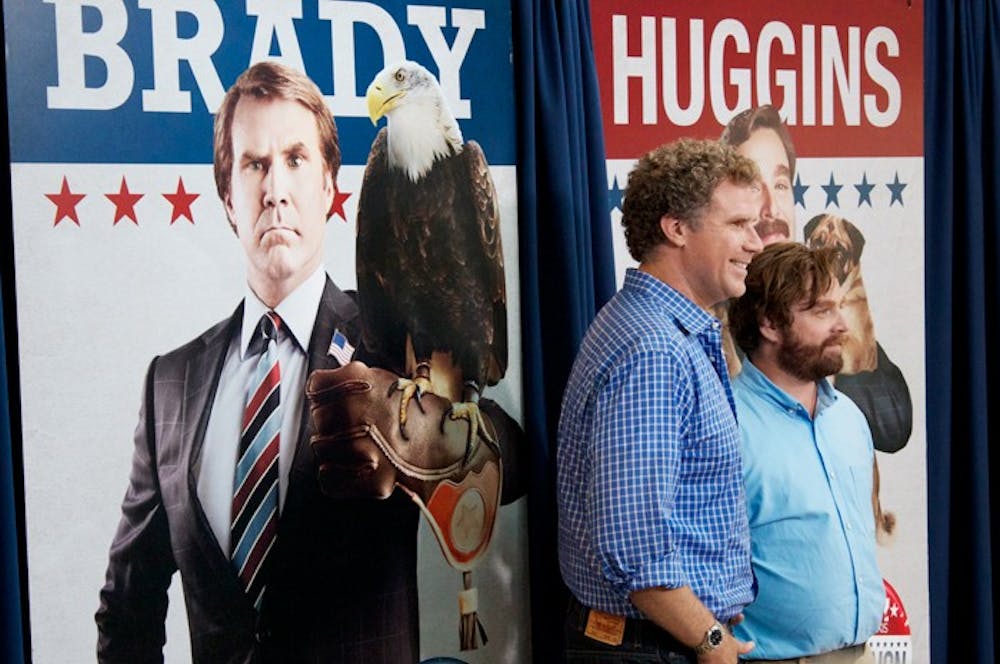 Will Ferrell (â€œThe Other Guysâ€) and Zach Galifianakis (â€œThe Hangover 2â€) talk to reporters at the red carpet premiere of \\"The Campaign\\" at the Newseum in D.C.