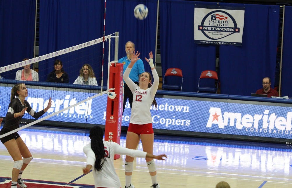 First team Patriot League selection Kennedy Etheridge plays in a game in 2017.&nbsp;