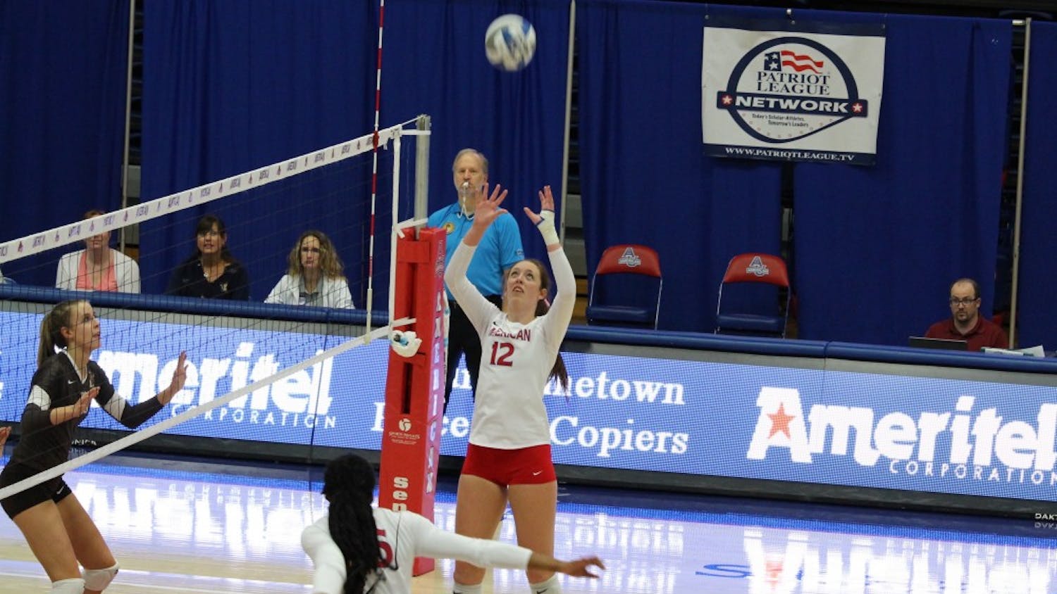 First team Patriot League selection Kennedy Etheridge plays in a game in 2017. 