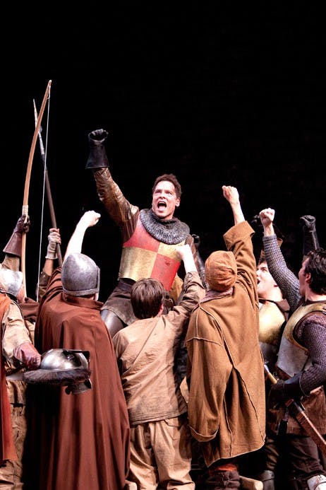 KINGS IN COURT â€” Michael Hayden plays the titular king in David Museâ€™s production of Henry V for the Shakespeare Theatre Company. Haydenâ€™s energetic performance gives the complex and intriguing plotline of the Bardâ€™s tale a significant human element, aided by Museâ€™s expert stagecraft. 