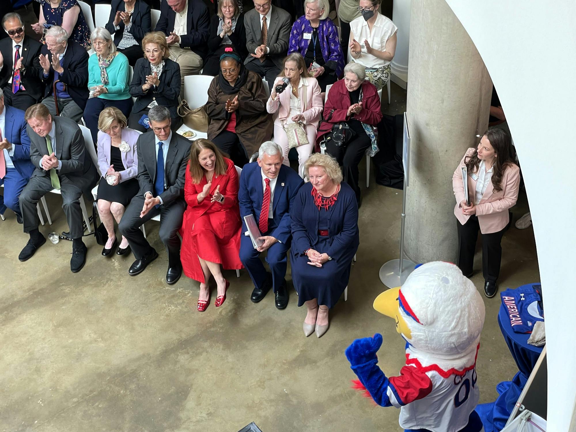 President-designate Jonathan Alger welcomed in traditional AU fashion: protest