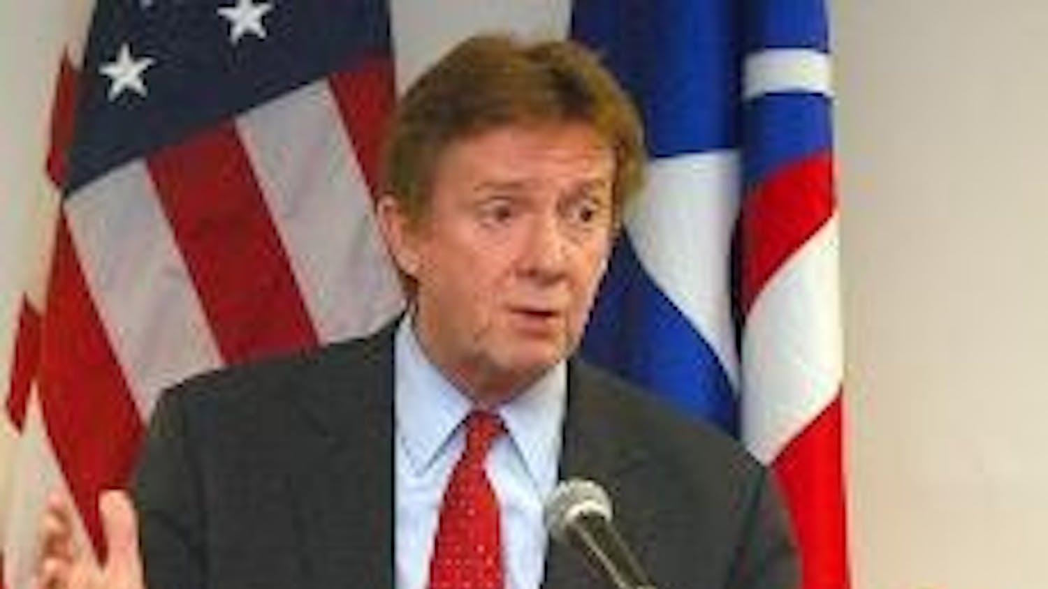 SEEING THE FUTURE - University President Neil Kerwin speaks in McDowell Formal Lounge about in which areas he believes American University can improve.