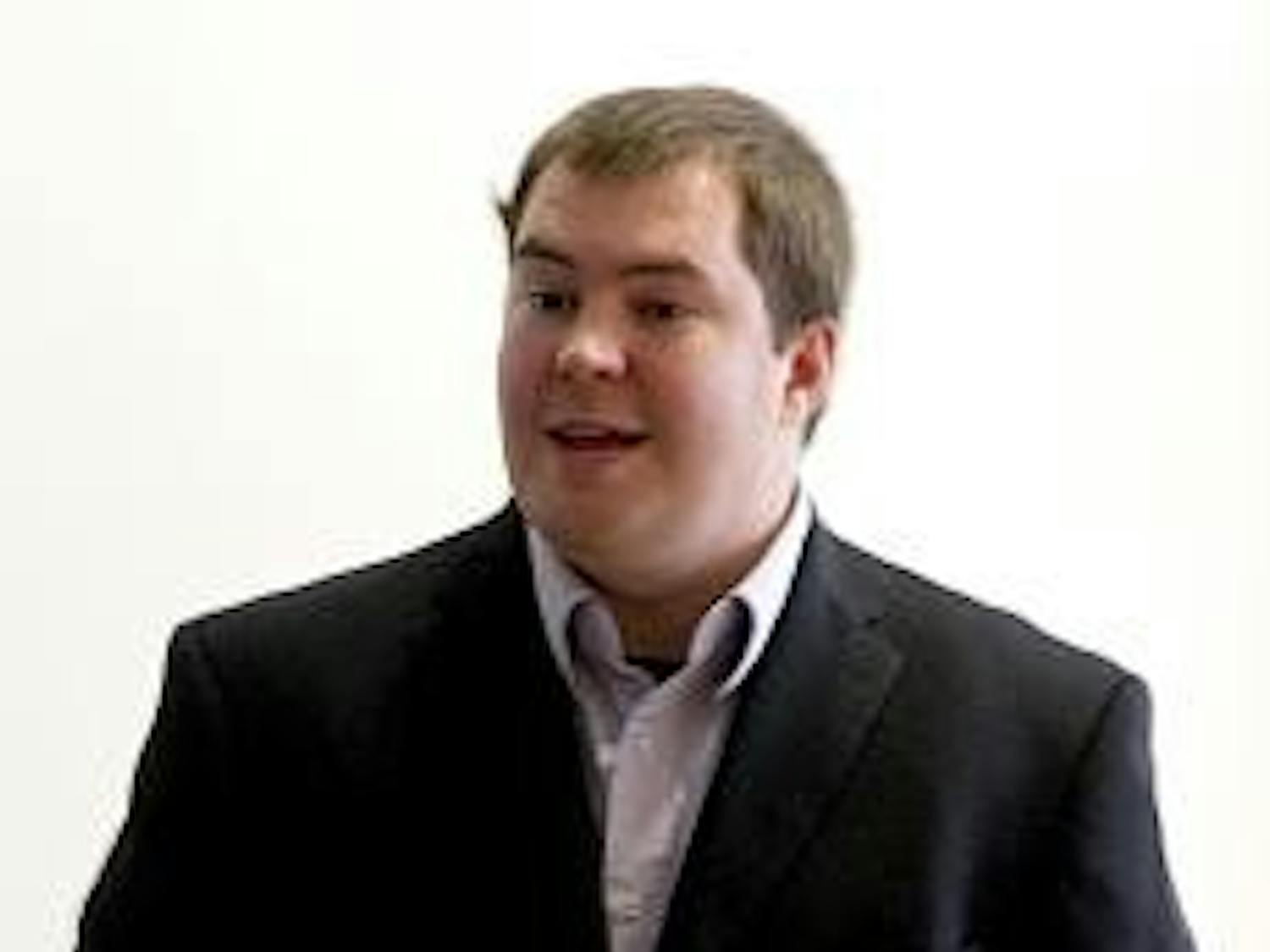 Sean Bartley, a senior in CAS, spoke at the colloquium.