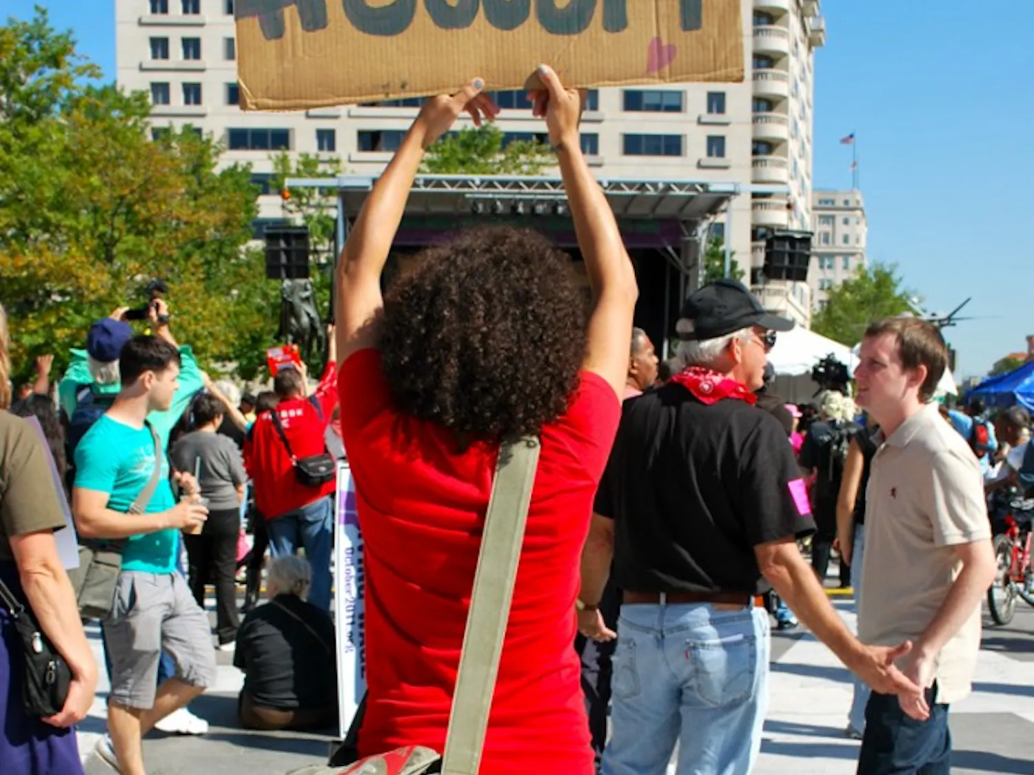 AU students joined the occupy D.C. protests on Oct. 6 in McPearson Square. The event was held to raise awareness about economic injustice.