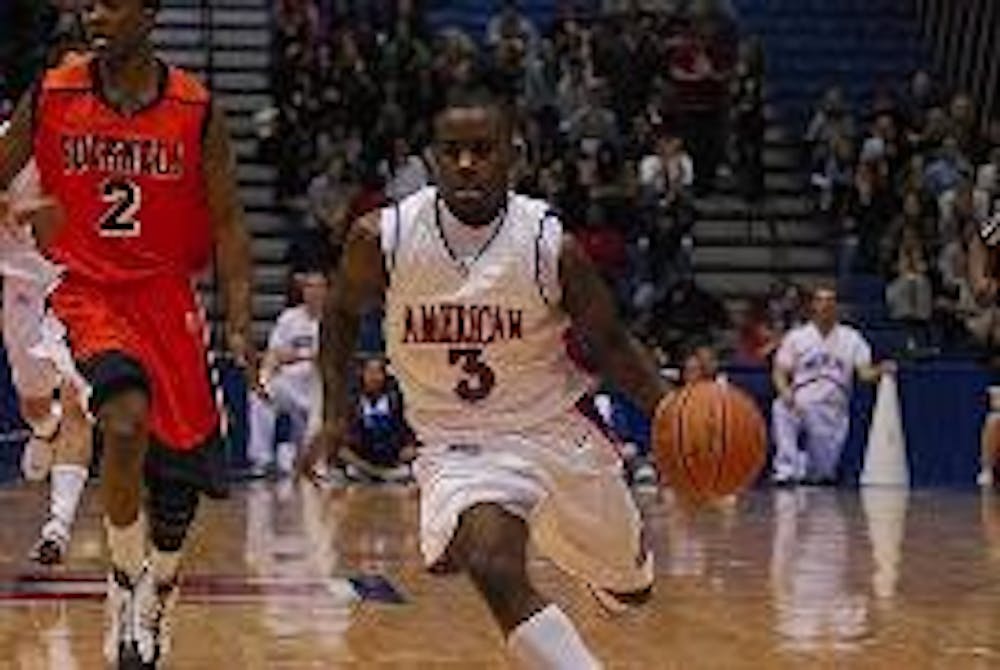 NO SMALL FEAT- No. 3 junior Derrick Mercer earned the collegeinsider.com's Patriot League MVP award after he led the Eagles to their first ever NCAA tourney bid. The 5'9" point guard played more than 37.9 out of 40 minutes per game this season and scored 