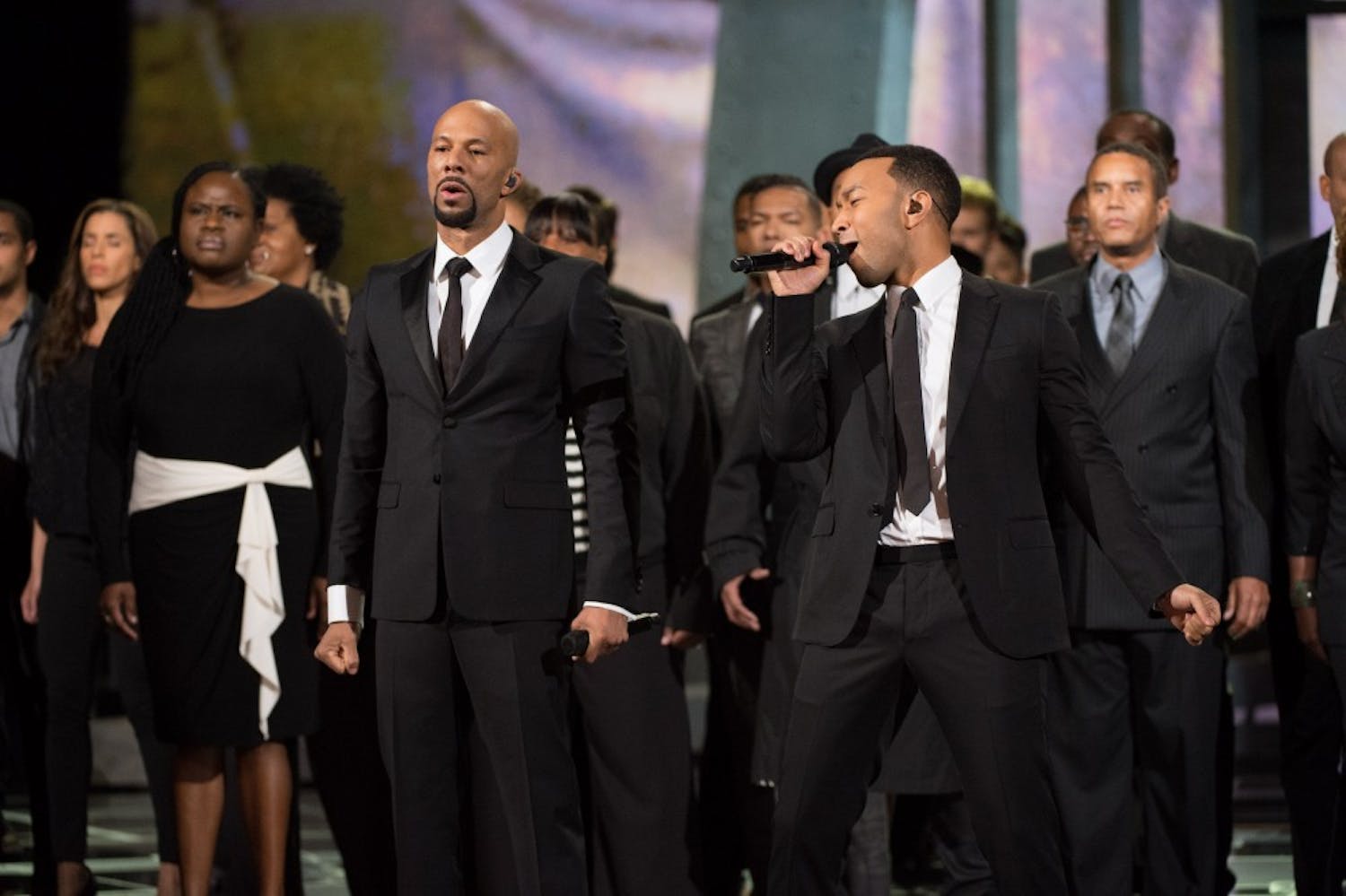 Lonnie Lynn (Common) and John Legend perform with the Oscar® nominated Original Song,  “Glory” from the film "Selma" during the live ABC Telecast of The 87th Oscars® at the Dolby® Theatre in Hollywood, CA on Sunday, February 22, 2015.