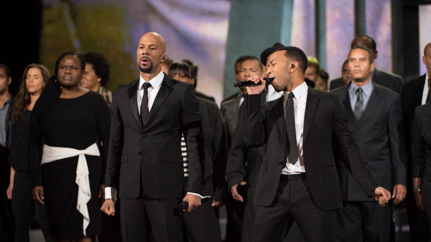 Lonnie Lynn (Common) and John Legend perform with the Oscar® nominated Original Song,  “Glory” from the film "Selma" during the live ABC Telecast of The 87th Oscars® at the Dolby® Theatre in Hollywood, CA on Sunday, February 22, 2015.