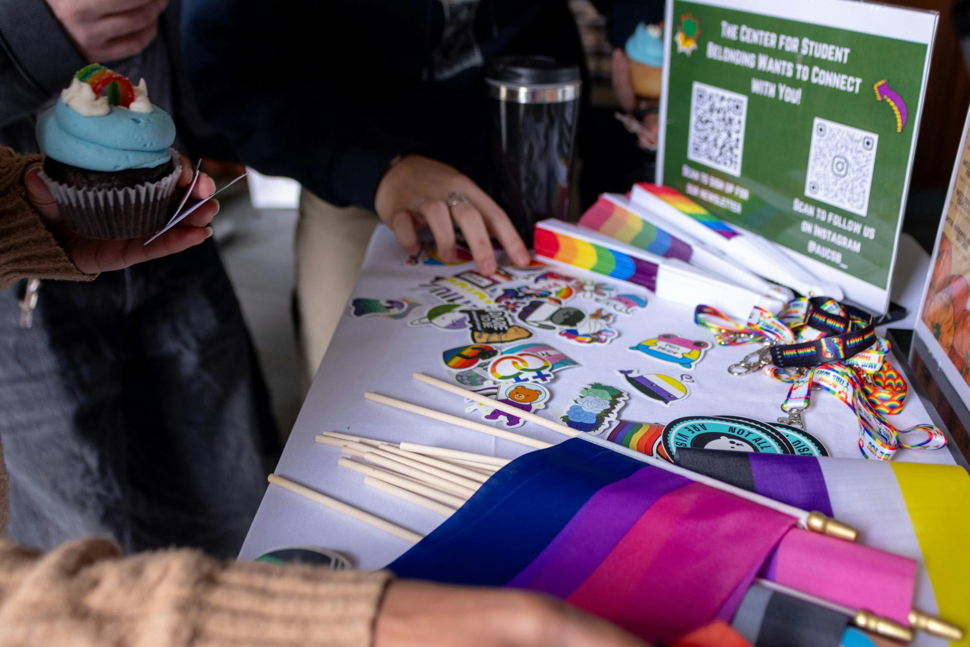 Pride flags and stickers 