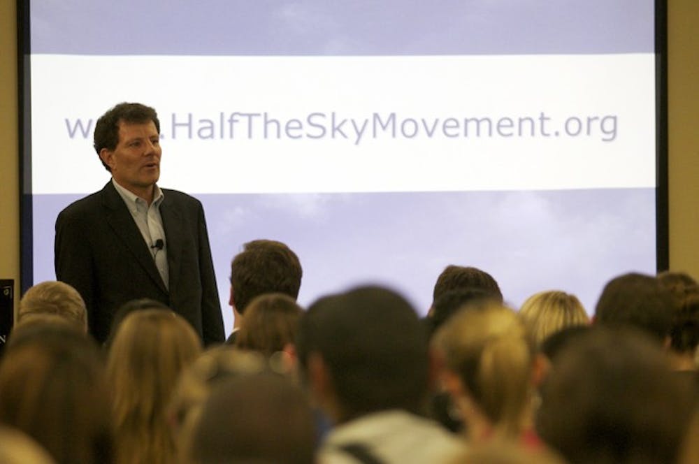 New York Times columnist Nicholas Kristof spoke to the AU community in the University Club on Sept. 10 about the \"Half the Sky,\" a book about women\'s empowerment.