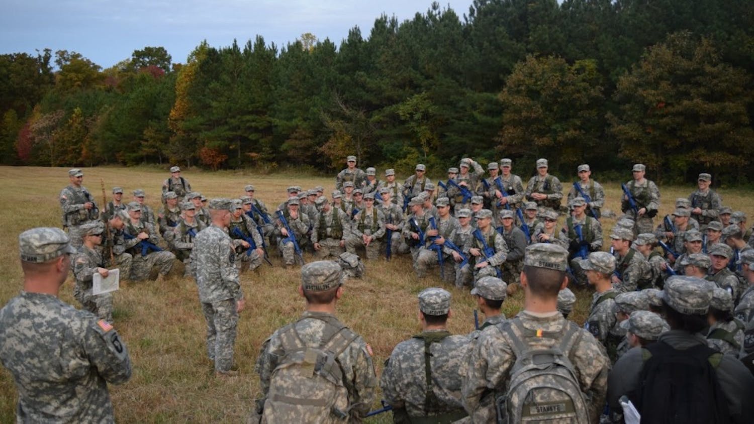 Lieutenant Colonel Donahue Speaking with the entire Battalion at Quantico.