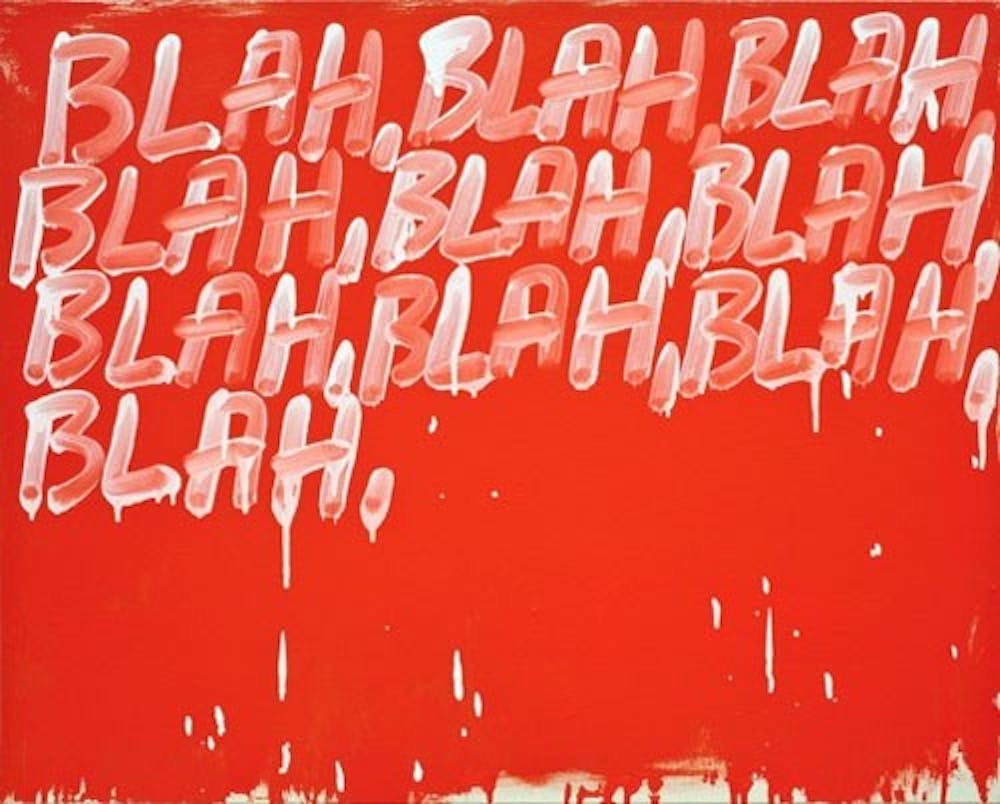 Mel Bochnerâ€™s exhibit uses collections of synonyms and slang against vibrant colors