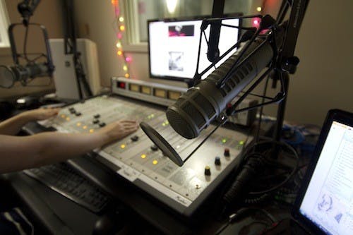 MIC CHECK - WVAU DJ Cameron Meindl and GM Emily White.