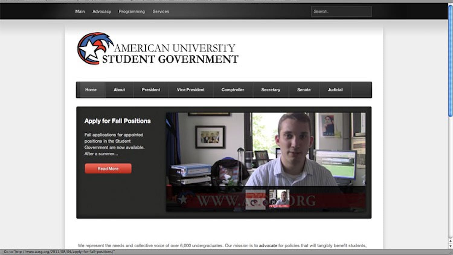 A NEW START - The SG unveiled an updated website this fall, with a new template and navigation system. The SG will also be creating uniform logos for all of its departments to correspond with the look of the new site.