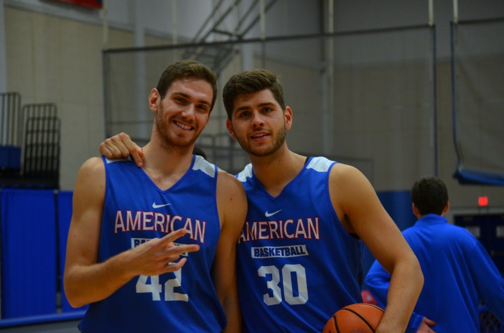 AU players pose for the camera during on open practice at media day.&nbsp;