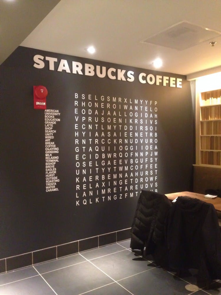 	Students can circle words listed on the left side of the chalkboard word search, creating a more interactive environment.