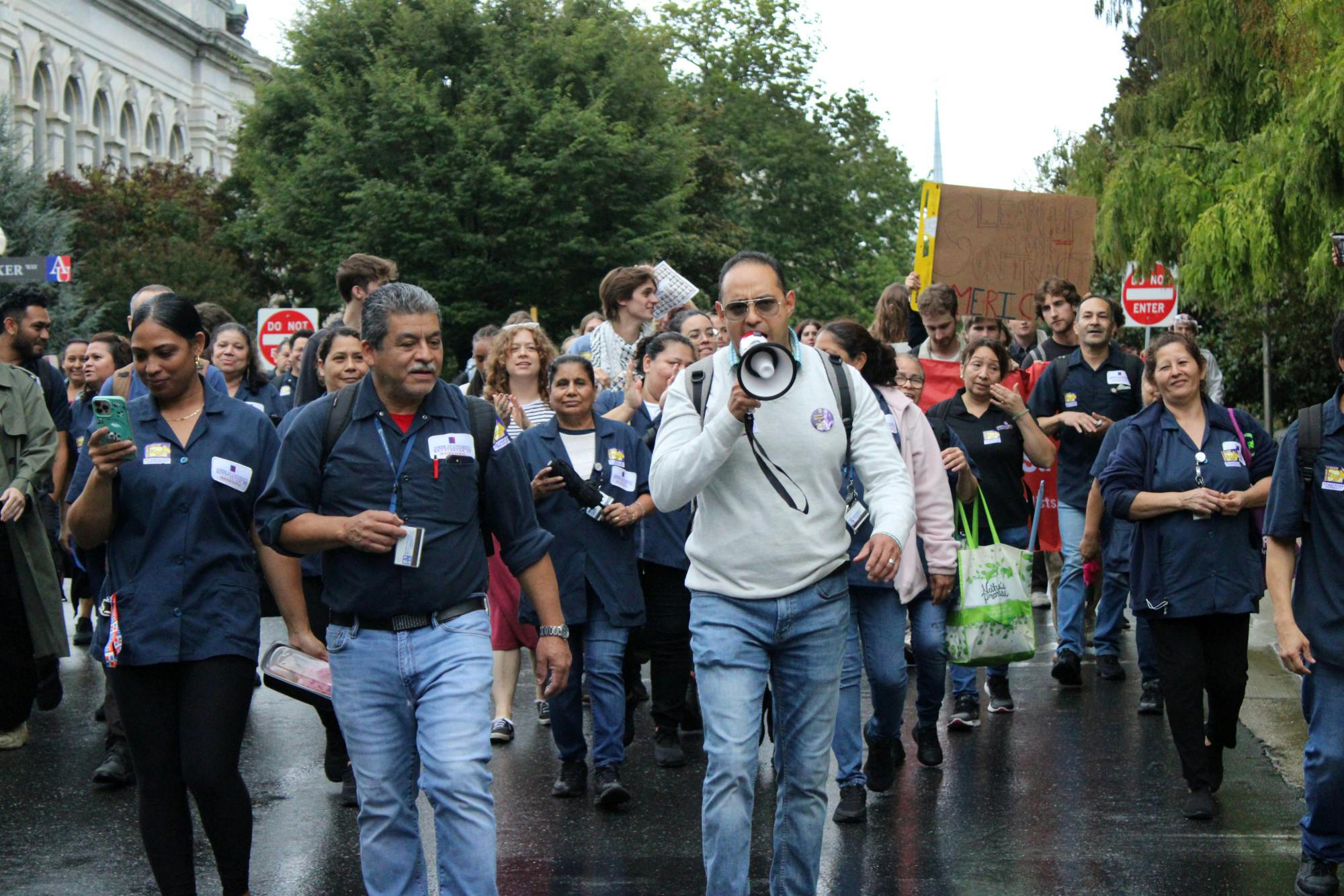 janitor union protest 9/25