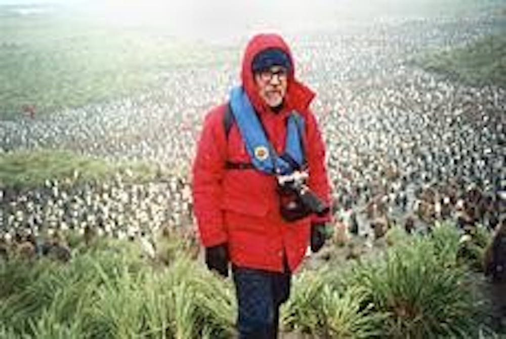 Dr. Child with 70,000 of his closest king penguin friends on the island of South Georgia, located in the Sub-Antarctic.