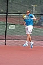 Senior Juancarlo Vasquez competed in his last AU match on Sunday.