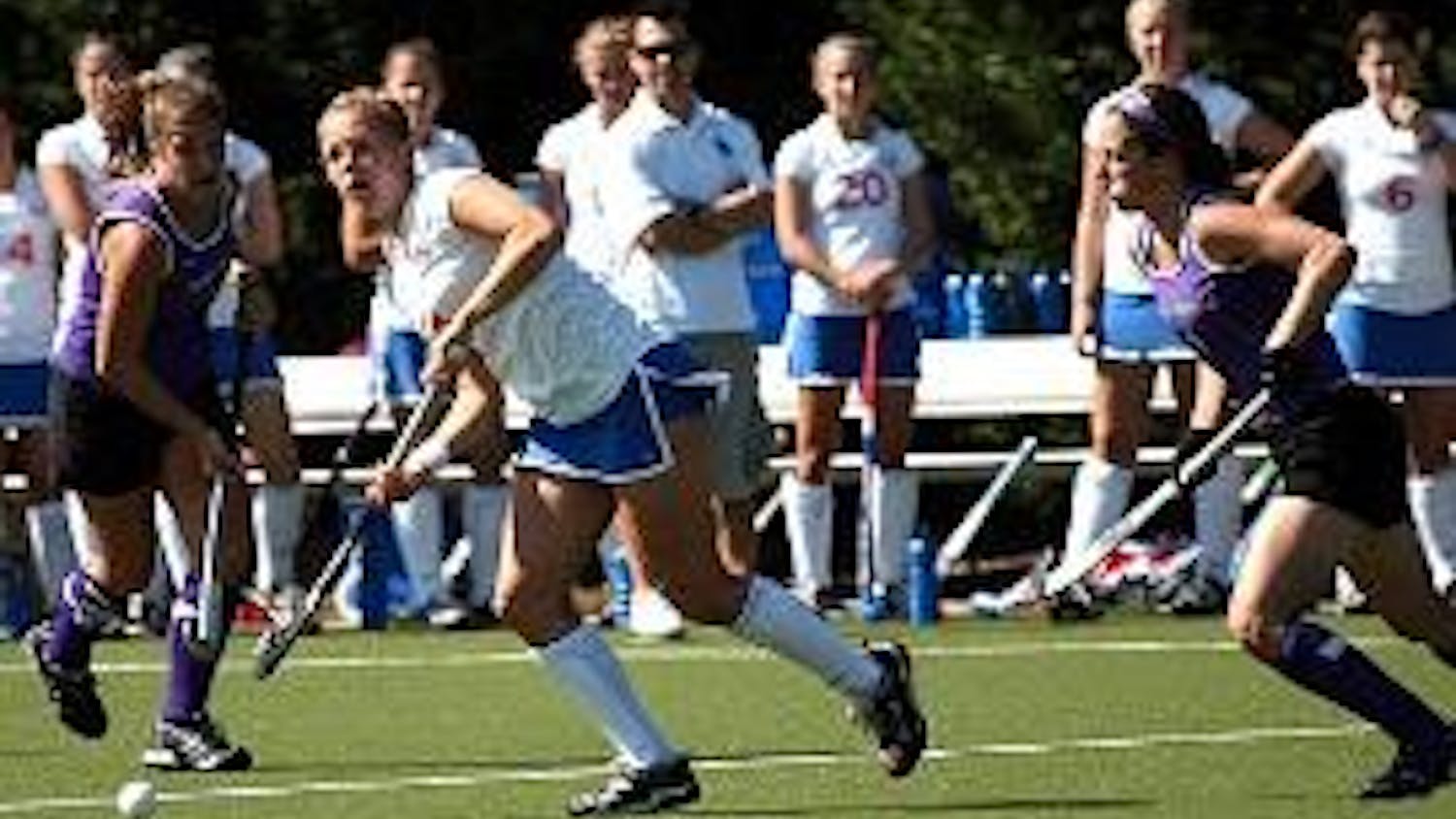 LOOKING UP - No. 7 Anne-Meike De Wiljes looks upfield to complete the pass to one of her teammates this year as part of the No. 18 ranked Eagles field hockey team. The Eagles were defeated by the Wake Forest Demon Deacons in the first round of the NCAA to