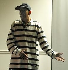 Simon Sedillo spoke about U.S. government atrocities in other countries.