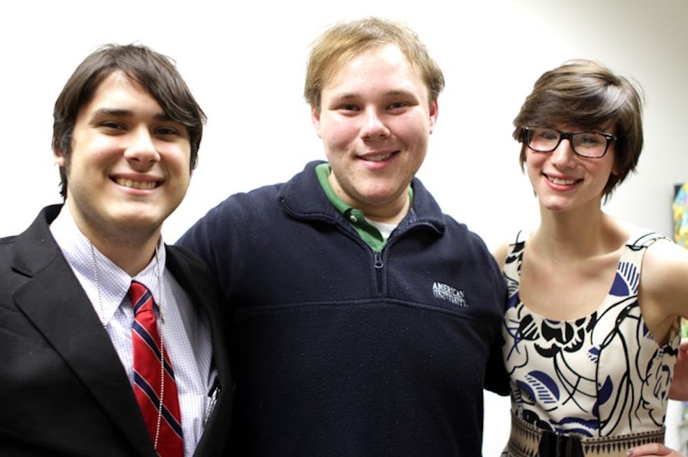 (L-R) JosÃ© Ramirez-RÃ­vera, Josh Halpren and Christina Pierpaoli will study in Canada on scholarship in the spring. 