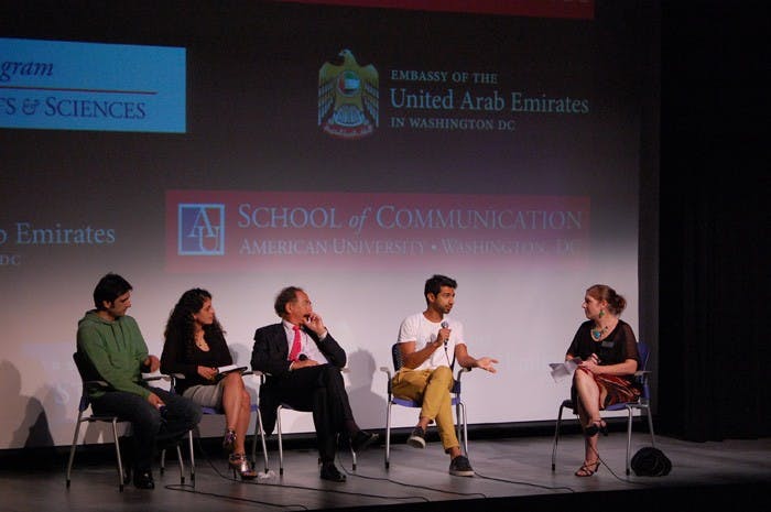 TALK IT OUT â€” Director Nawaf Al-Janahi spoke at the Q&A session after his film.