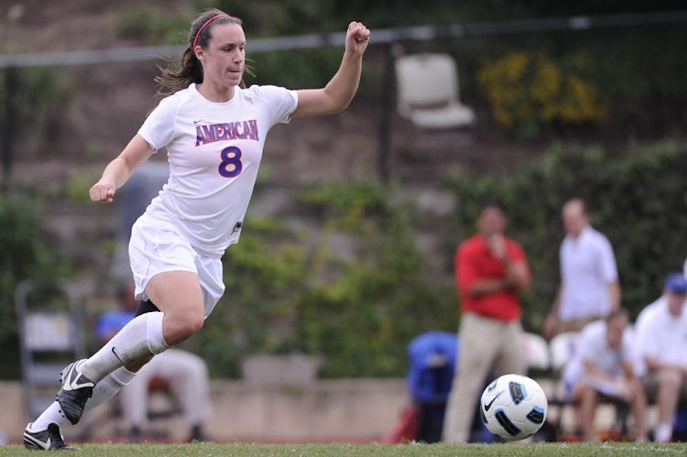 Michelle Montilioâ€™s game-winning goal gave the Eagles the upset victory over Colgate, who had not lost a conference match all year. AU concludes its season at 2-4-1 in the PL.