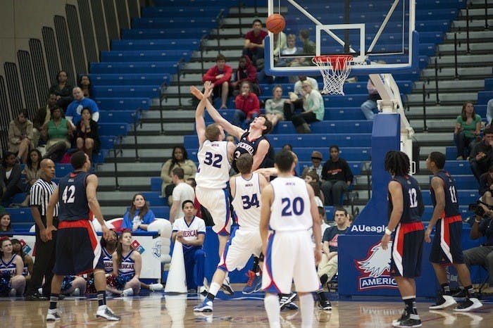 Stephen Lumpkins makes a shot against Bucknell Jan. 30. The Eagles fell to the Bison 56-55 on a buzzer beater. 