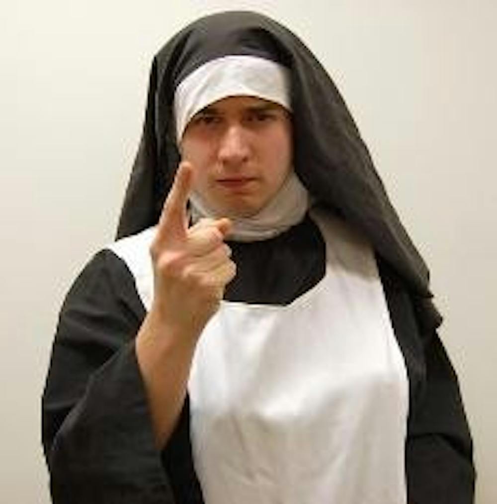 SISTER ACT - Ryan Tanner-Read stars as Sister Mary Ignatius, a subversive, sacreligious nun in Christopher Durang's short play. Durang uses comedy as a means of offering social commentary on today's ultra politically correct society. 