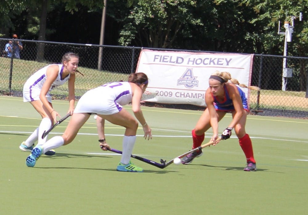 The AU field hockey team starts Patriot League Tournament play&nbsp;against Holy Cross Nov. 4 at 4:00pm on the campus of Boston University&nbsp;