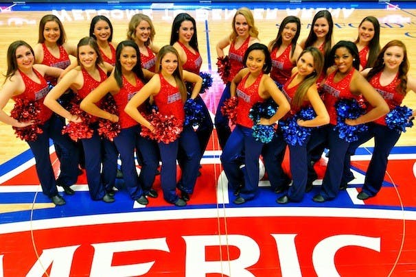 The AU dance team, along with the AU cheer team (not pictured), are heading to Daytona, Fla. to compete at nationals, looking for inspiration from Abby Masenheimer (far left). 