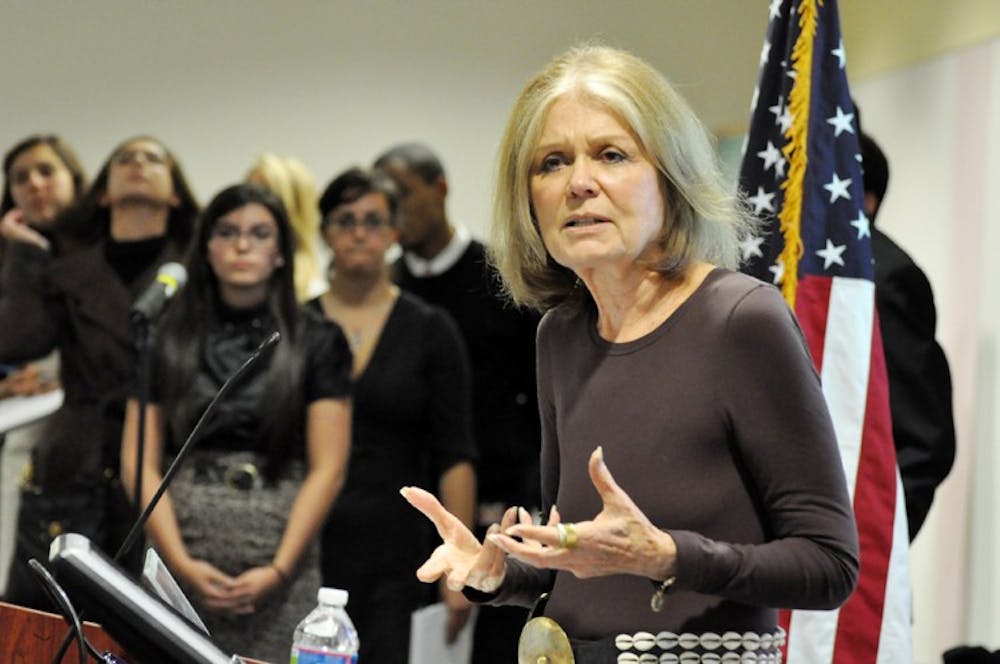 Second-wave feminism leader Gloria Steinem spoke in Ward 1 on Tuesday. 