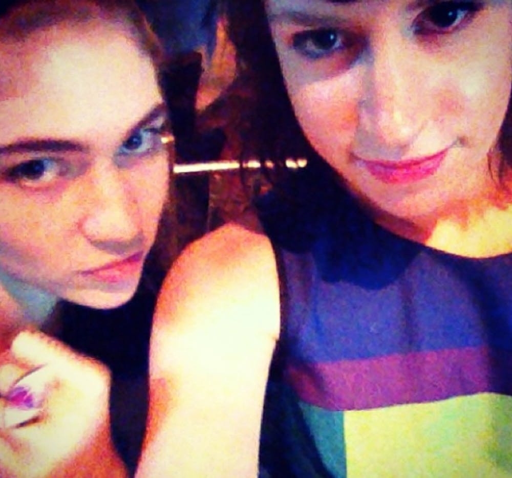 	Zoladz takes a selfie with Grimes, one of her favorite artists.