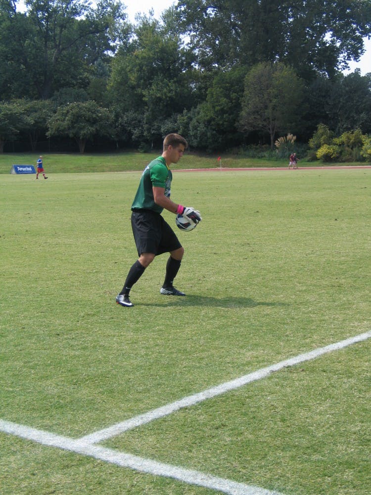 	AU goalie Billy Knutsen made two saves in the Eagles 2-2 draw against Denver