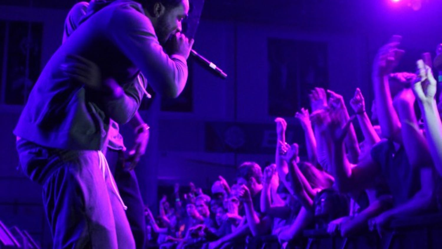 	Travis Porter performs at AU in Bender Arena on Aug. 24 during SUB&#8217;s Welcome Week concert. 