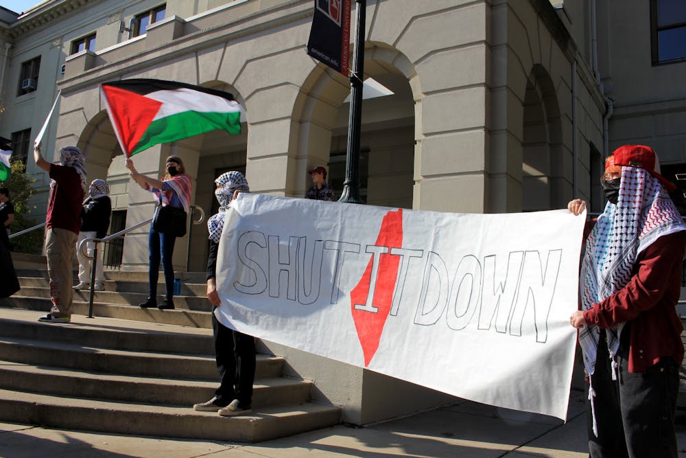Students demonstrate on campus in support of Palestine