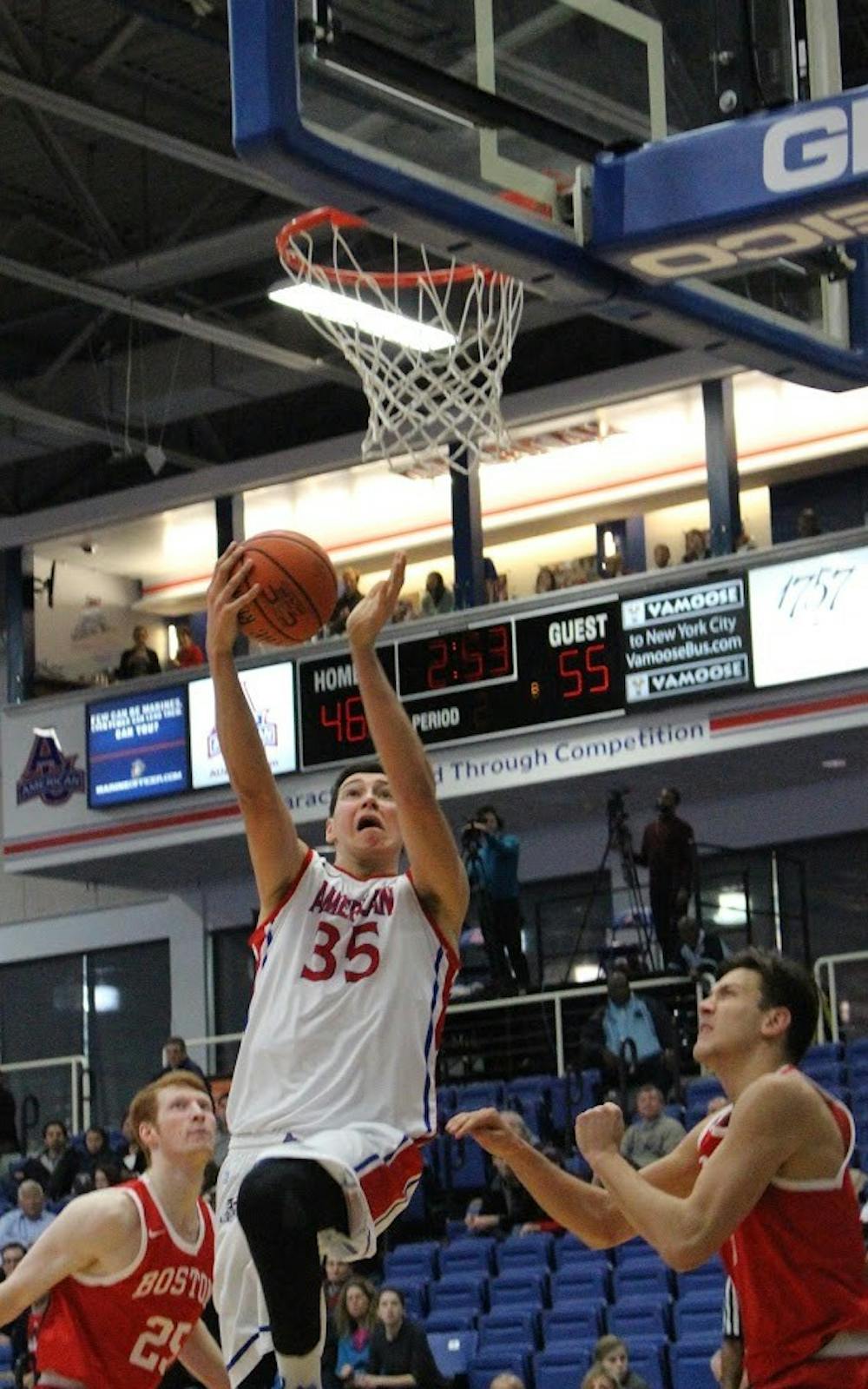 Andrija Matic goes for a layup in the second half of the game against Boston.&nbsp;