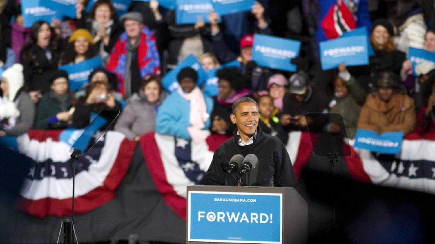 	President Barack Obama speaks during a rally in Virginia in 2012.