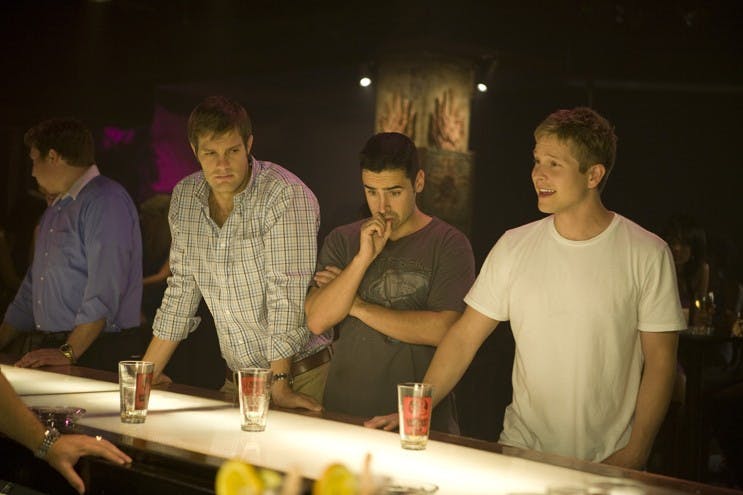 MAXED OUT â€” The film adaptation of part of Tucker Maxâ€™s best-selling novel â€œI Hope They Serve Beer in Hellâ€ is set to hit theaters Friday, Sept. 25. Matt Czuchry plays Max (right) while actors Jesse Bradford (middle) and Geoff Stults (left) play his friends Slingblade and Dan. Max has become famous for his sexually-explicit and hilarious stories of drinking and debauchery. He went on a nationwide tour to promote the film in various cities.
