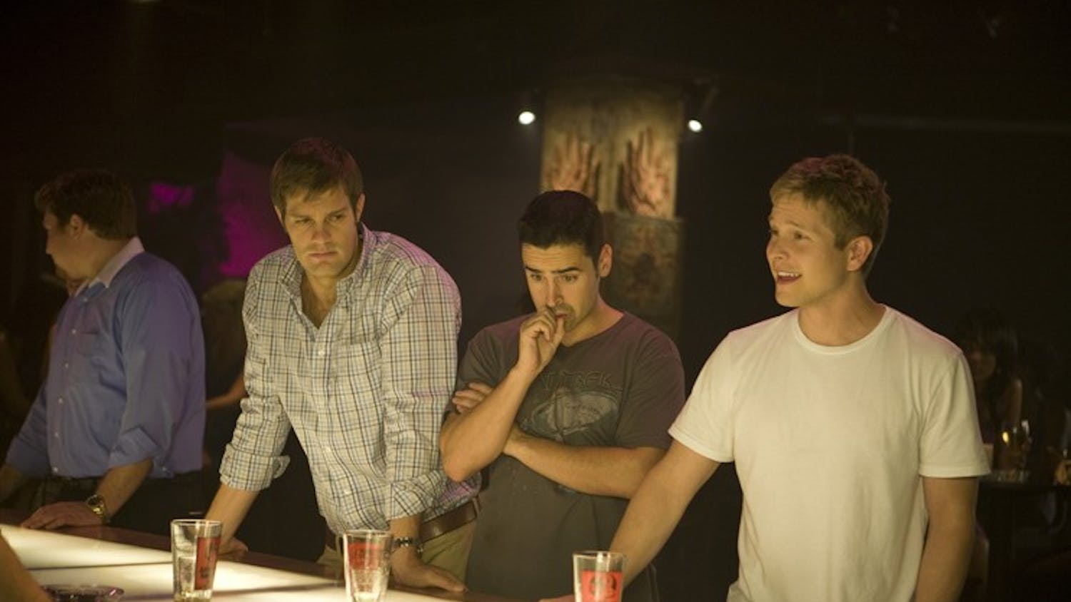 MAXED OUT â€” The film adaptation of part of Tucker Maxâ€™s best-selling novel â€œI Hope They Serve Beer in Hellâ€ is set to hit theaters Friday, Sept. 25. Matt Czuchry plays Max (right) while actors Jesse Bradford (middle) and Geoff Stults (left) play his friends Slingblade and Dan. Max has become famous for his sexually-explicit and hilarious stories of drinking and debauchery. He went on a nationwide tour to promote the film in various cities.