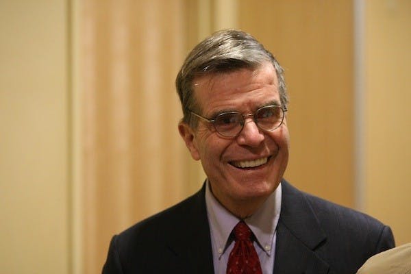 SPEECHWRITER SPEAKS â€” At MGC Tuesday night, Ted Sorensen addressed AU students about writing speeches for former U.S. President John F. Kennedy. Sorensen said he was happy to be back on campus and that he has fond memories of his two previous visits. He was present for two past AU commencement addresses, both of which he wrote and one of which he gave.