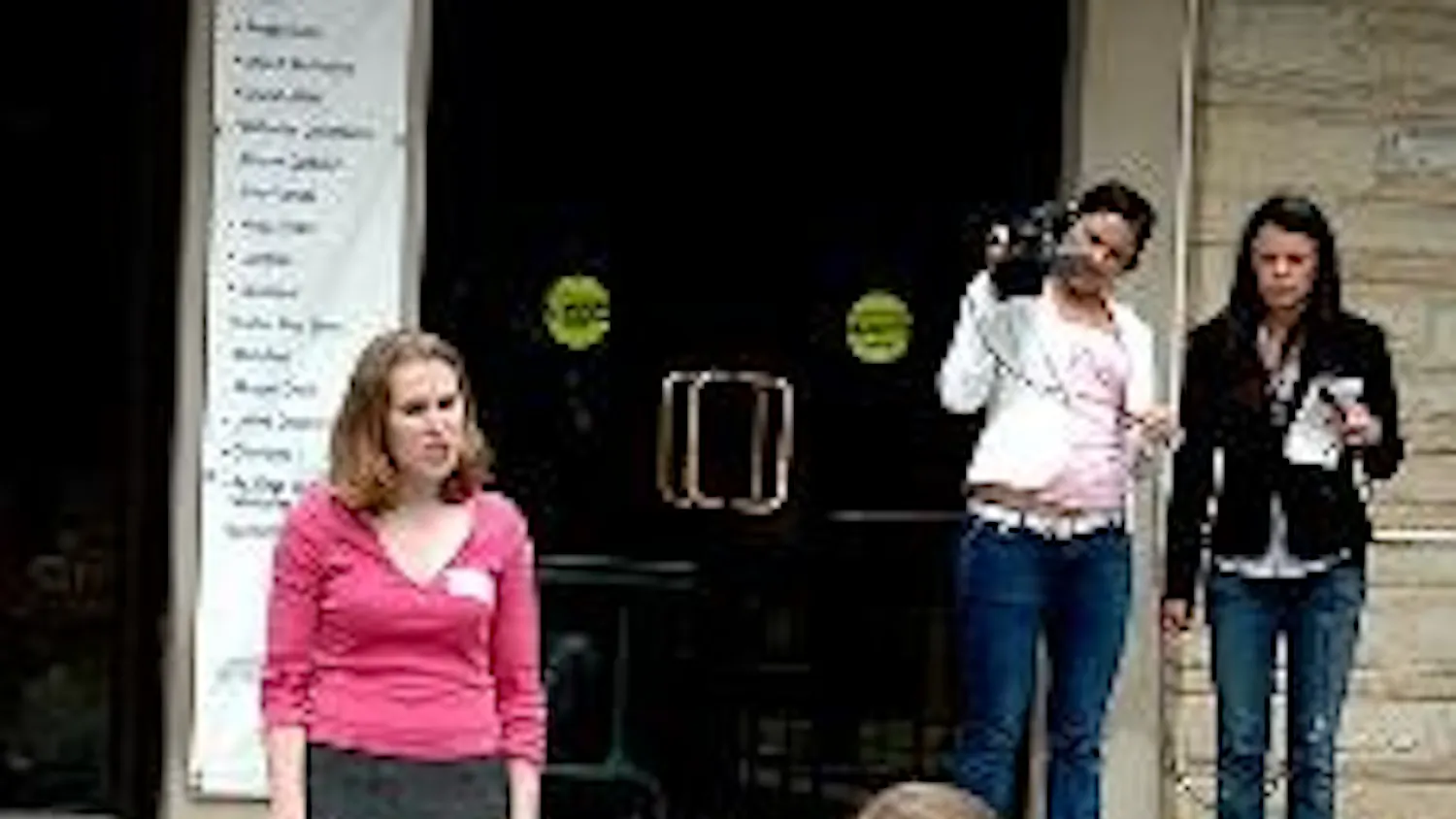 JoAnna Smith speaks to a crowd of supporters after rumors circulated about a by-law amendment to remove Women's Initiative from the Student Government.