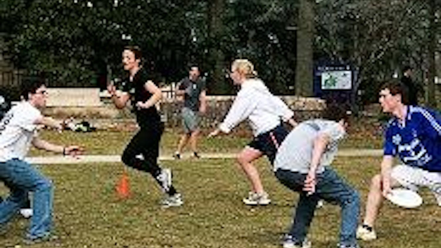 PASSES FOR PEACE - Clubs including Students for Justice in Palestine and AU Students for Israel came together to create "Ultimate Peace," a Frisbee tournament that sought to encourage conflict resolution. The event happened Tuesday in the main quad. Other