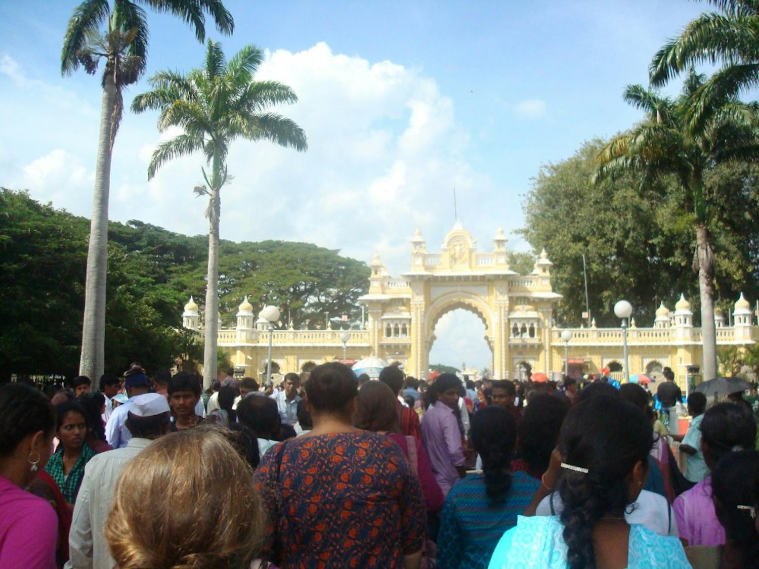 Outside the gate of Mysore Palace, India
